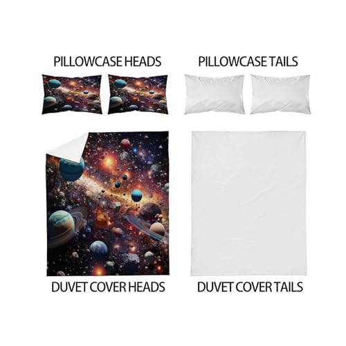 Housse de couette 2 pièces starry sky thème 3D imprimé 200x200cm