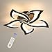 Plafonnier LED Dimmable, 40W 3500LM Lampe de Plafond Moderne avec Télécommande, Créatif Pétales Design, Plafonnier Acrylique pour Salon, Chambre, Salle à Manger, Φ66cm