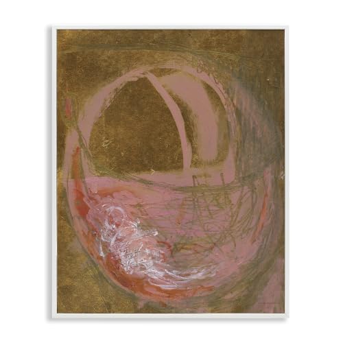 Stupell Industries Rustic Abstract Pink Circle Sketch Graffiti, Design by Kamdon Kreations, Brown, 16 x 20