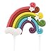 Unimall Bunte Regenbogen Kuchendeckel Alles Gute zum Geburtstagstorte Pick 3D weiche Keramik Kuchen Dekoration für Regenbogen Thema Junge Mädchen Babyparty Geburtstag Hochzeitsfeier Lieferungen 1Pc