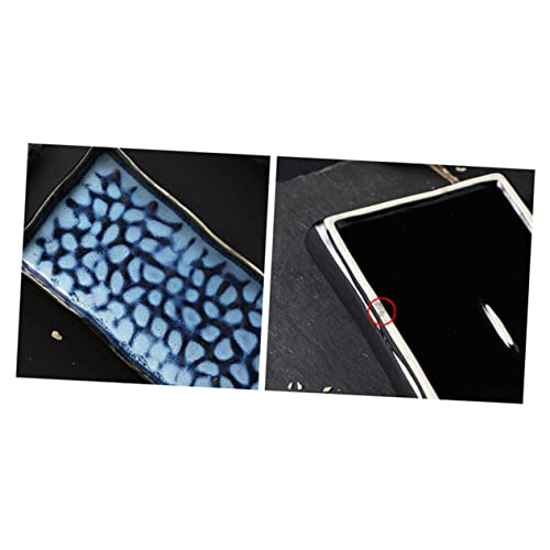 Plato rectangular de cerámica para sushi y frutas miniatura 7