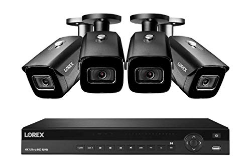 Image of Lorex Nocturnal 3 4K 16-Channel 4TB Wired NVR System with Smart IP Bullet Cameras, 30FPS Recording and Listen-in Audio - (4 Cam /Black)
