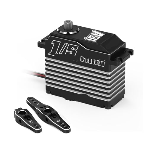 A280BVSW 125KG 16V スーパートルク 3S/4S ブラシレス 防水 1/5 スケール ジャイアント RC サーボ 大型モデル バギー クローラー カー用(A280BVSW Black)