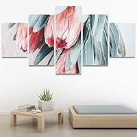 SIGNWIN 5 Panel Canvas Wall Art Modern Art Decorative Elements Dramatic Floral Multicolor Photography Single for Home Decorations Ready to Hang - 12