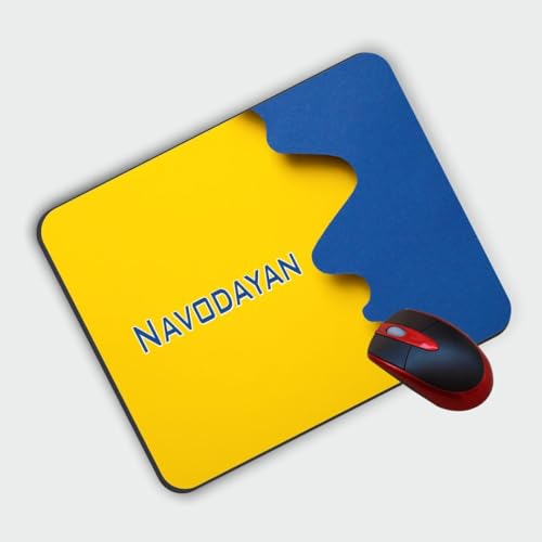 Image of inchNAVODAYAN Premium Mouse Pad - Non-Slip Rubber Base, Smooth Surface, Durable Desk Mat for Laptop & PC (Blue & Yellow Design) inch