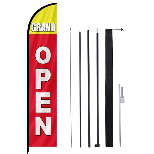 Image of MASTERCANOPY 12FT Tall Opening Feather Flag Pole Kit Red