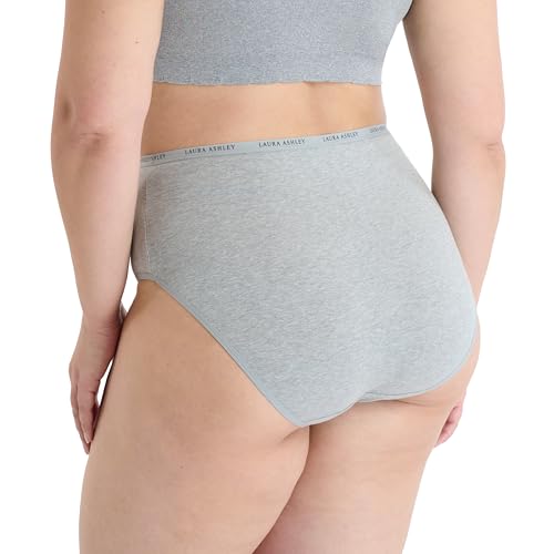 Image of Laura Ashley Women's Cotton Brief Underwear Set, High-Waisted Panties for Women, 5-Pack