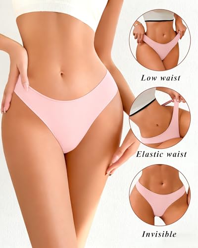 Image of READY TO LOVE Cotton Underwear for Women Pack Breathable Thongs for Women Sexy Stretch Soft Womens Panties Thong XS-XL