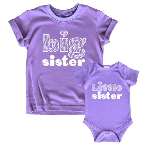 Image of Unordinary Toddler Big Sister Little Sister Outfits Matching Shirts Sibling Gifts girls newborn baby set