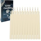10-Inch Ivory White Taper Candles 24 Pack Unscented Smokeless Dripless Candlesticks with 7-8 Hours Burning Time Paraffin Wax Ideal for Holiday, Wedding, Dinner, Christmas, Home Decor,Birthday