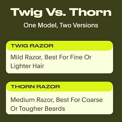 Leaf Thorn Razor by Leaf Shave, All-Metal Single Blade Razor for Men and Women, Fixed Head with Magnetic Load Assist, Includes 5 Stainless Steel Blades - Face Shaving and Coarser Hair - Black