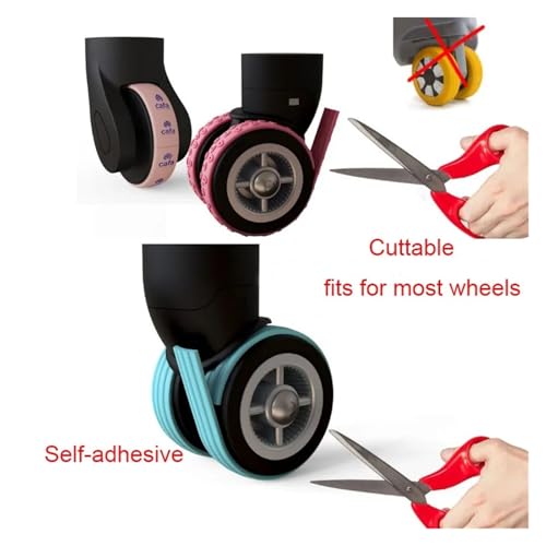 Luggage Wheels Protector 32Pcs Luggage Wheels Protector,Noise Reduction Wheel Cover Accessories For Suitcases for Luggage, Suitcases(Black)4