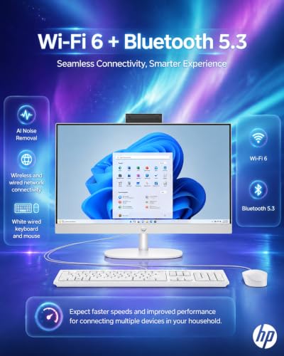 Image of HP All-in-One Desktop Computer, Core i3 N300, 16GB 512GB SSD