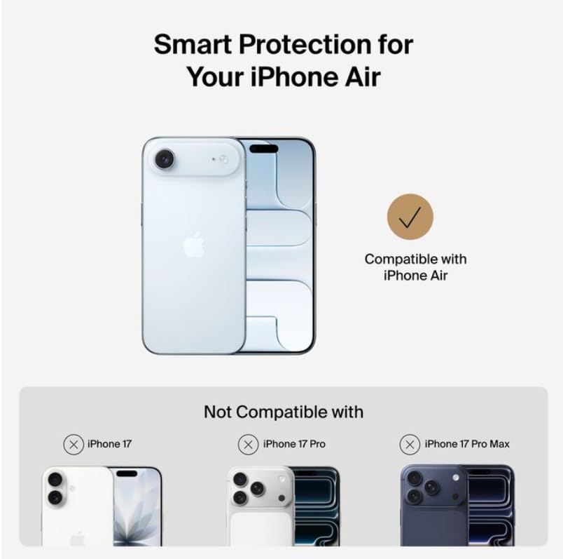 Image of Belkin iPhone Air Case | Armour /Protect Magsafe | Slim, Anti-Scratch, 4M Drop Protection, Dual Layer Protection | Sand