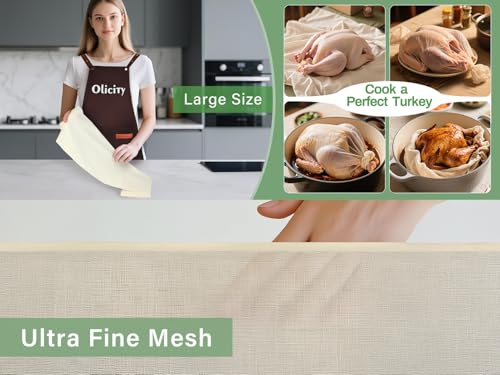 Image of Olicity Cheese Cloths, Grade 90, 27 Sq Feet, Reusable Cheese Cloth with Closed Edges Unbleached Cotton Cheesecloth for Straining, Fine Mesh Fabric Muslin Cloth for Cooking, Rice,Sushi,Crafts - 3 Yards