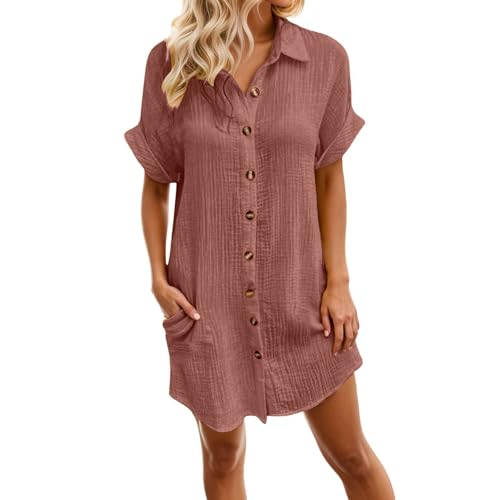 Robe de loisirs tendance à poches et boutons design pour femme active