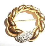trifari wikipedia antik - sehr gut Trifari Brosche Tuchring Stein Steine 1950 1960 Amerika USA Luxus Designer Hollywood Diamonds 14kt Gold plated Schmuck