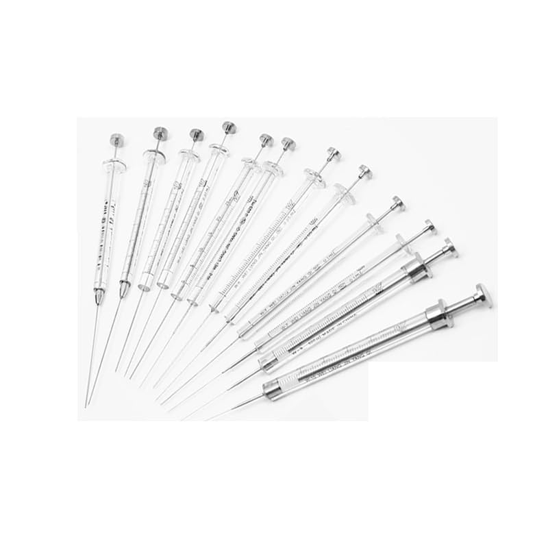 2 Stück Mikroliter Spritzen Labor Injektionsspritzen für GC LC Präzision 0,5–500µL(Flat head,1ul)