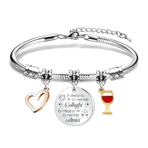 Hcvone Bracciale Regalo per Colleghi - Idee Regalo Amicizia per Uomo e Donna - Compleanno, Natale, Grazie (Colleghi)