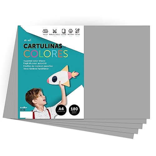 Papier cartonné couleur A4 gris m-office contre les bourrages pour imprimer et dessiner