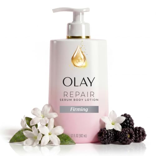 Image of Olay Firming Body Lotion for Women, 96HR Moisture, Lightweight Visible Firming Care, with Vitamin B3 & Collagen Peptide, Free of Parabens & Phthalates, Blackberry & Moonflower Scent, 17 fl oz