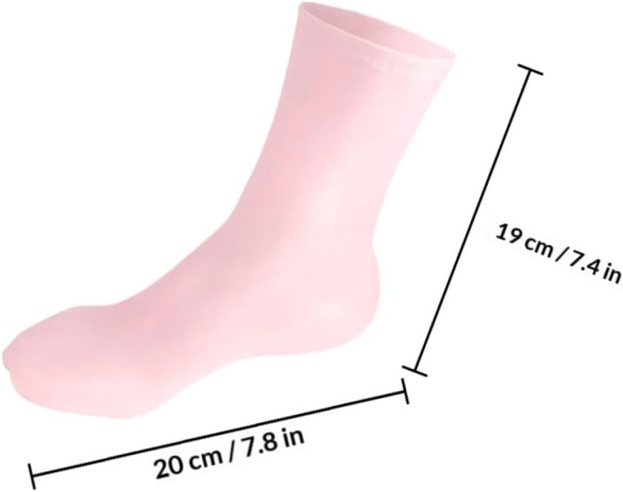 Moisturizing Foot Socks with Honeycomb Cushioning, Pink Long Foot Care Socks for Women Size S (35-39) Softening Dry Cracked Skin and Pressure Relief for Daily Use