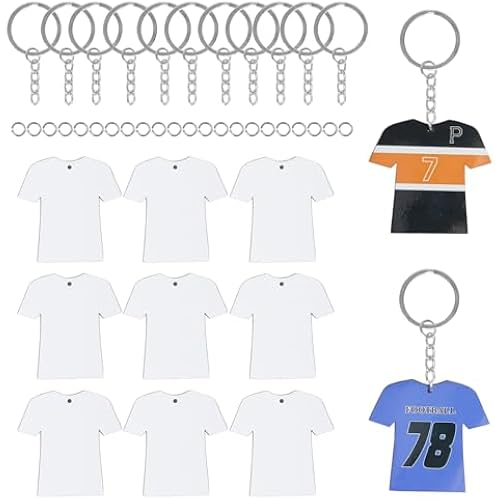 XKCWXY 72Pcs Sublimation Keychain Blanks with Key Chains Rings