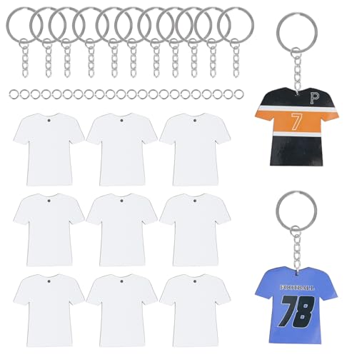 XKCWXY 72Pcs Sublimation Keychain Blanks Bulk With White Protective Film - MDF Sports Double Sided Heat Transfer Blanks, L, Wood, Iron, No Gemstone