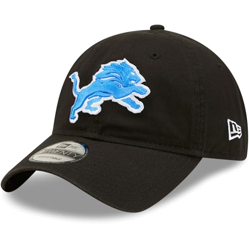 New Era NFL Core Classic 9TWENTY Team Color Adjustable Hat Cap One Size Fits All - Detroit Lions Black