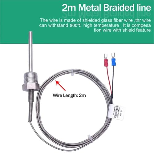 Sensor de temperatura tipo K resistente a 800 °C con cable de 2m para tuberías 5
