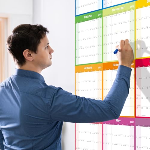 Calendario anual de pared 2026-2027 para organizar el despacho en casa y la oficina XL 2