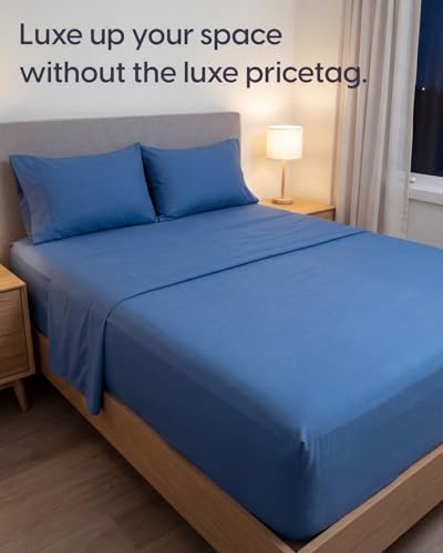 Image of Sleepy Town Twin Size Bed Sheets - 3 Piece - Twin Sheet Set - Extra Soft, Comfy & Cooling - Easy Care - Shrinkage, Wrinkle & Fade Resistant - Brushed Microfiber - Deep Pocket Bed Sheets (Royal Blue)