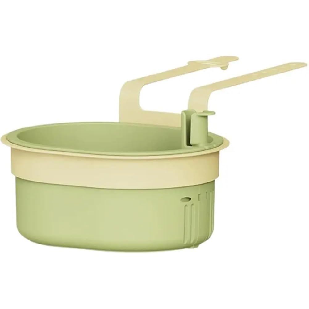 UDSKNV[KSL Detachable Openable Bottom Cover Sink Hanging Strainer Basket Multifunctional Drain Garbage Filter Kitchen Basin Green
