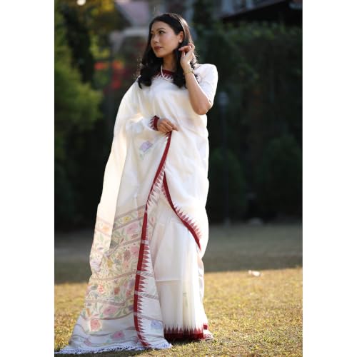 weaverootsbymedhabati red mulberry silk saree in mulberry silk – image 2