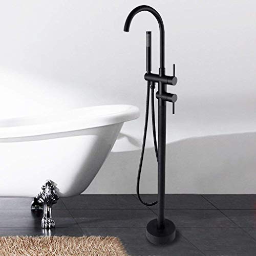 Bañera de pie sin goteos usando el juego de ducha de bronce completo 2