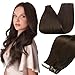 Full Shine 22inch color #2 Darkest Brown 100% Real Human Remy Hair Tape Extensions Solid Color Tape in Extensions Double Side Tape 50g Per Package