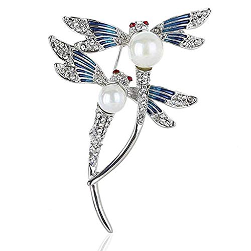 Broche libellule en cristal avec finition émail, un bijou raffiné de haute qualité
