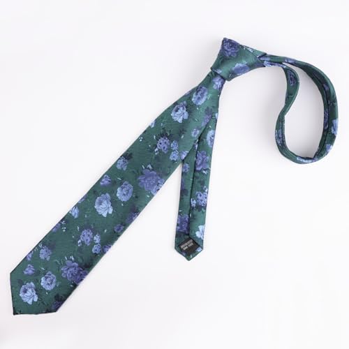 Image of Alizeal Mens 3.15'' Colorful Flower Pattern and handkerchief Necktie Set
