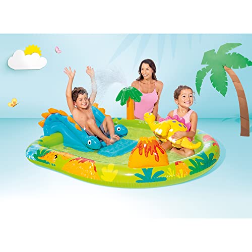 Intex 57166EP Pequeno Dinossauro Tema Piscina Piscina Piscina Centro de Brincar com Pulverizador de