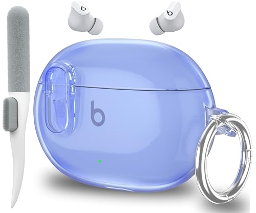 Valkit Compatible Beats Studio Buds 2021/Studio Buds + 2023 Clear Case with Cleaner Kit & Lock, Soft TPU Beats Studio Buds Plus Shockproof Protective Cover Case