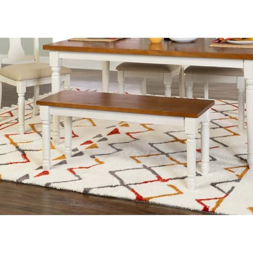 Willow Farmhouse Style Bench White - Thumbnail 2
