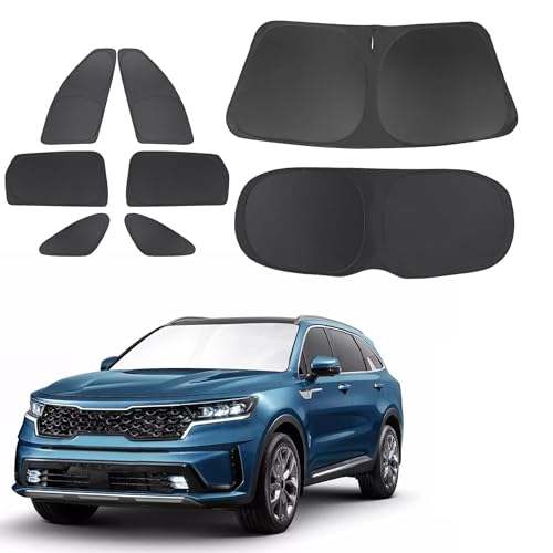 TINGLU Window Shades for Kia Sorento 2016 2017 2018 2019 2020 Accessories Car Side Full Windows Rear Triangular Windshield Sun Shade Sun UV Rays & Privacy Protection for Camping,Napping,Relaxing 8PCS