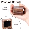 Tweruna Wood Ring Boxes for Jewellery, Engagement Ring Box, Small Vintage Wood Jewellery Storage Boxes for Wedding Day, Engagement Gift, Proposal, Ceremony, Valentine's Day Gift #4