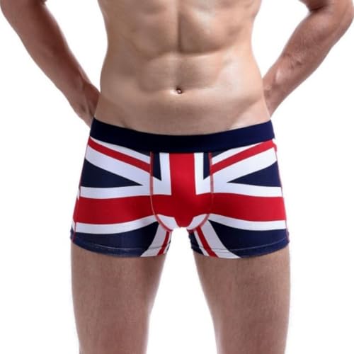 Herren Low Rise Boxershorts mit National England Flagge Print, rot, XXL