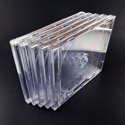 Combo 5 Caixas Acrílicas CD Capa Grossa Cristal Simples