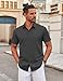 COOFANDY Mens Casual Button Down Shirts Business Formal Dress Shirts for Men 2025 Summer Wedding Shirt Dark Grey