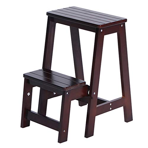 ステップスツール 大人と子供のためのウッド2ステップスツール 屋内折りたたみ脚立 台所木製の梯子 ポータブルシューベンチ/フラワーラック (3色) 踏み台 ガーデンラック