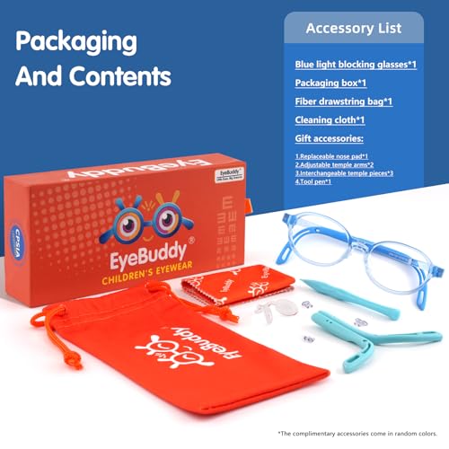 Image of EYEBUDDY Blue Light Glasses for Kids Boys Girls,Computer Gaming Bluelight Glasses,Fake Glasses for Ages 2-12