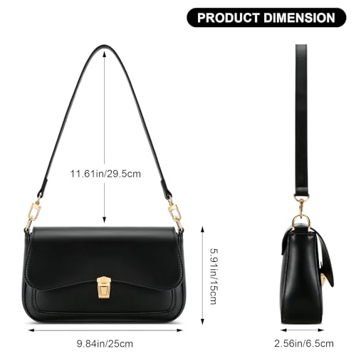 Image of KKXIU Small Shoulder Bag for Women Cute Hobo Handbags Mini Clutch Purses | Classic Trendy Retro Underarm Crossbody Bag with Detachable Straps, Zipper Closure