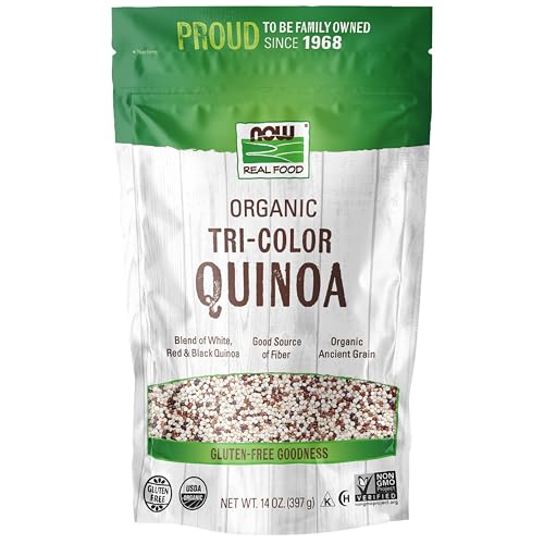 NOW Foods, Organic Tri-Color Quinoa, Gluten-Free, Non-GMO and Allergy-Frirendly, Source of Protein and Iron, 14-Ounce (Packaging May Vary)